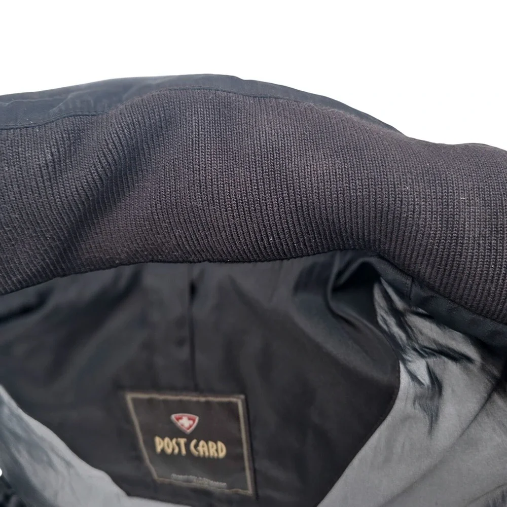 Vintage Postcard Real Down Puffer Ski Vest Mens 40 Brown Black Vero Piumino 1982